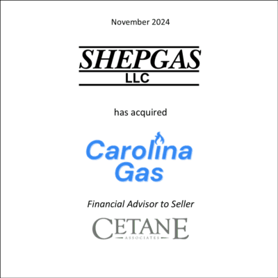 Cetane Announces the Sale of Carolina Gas