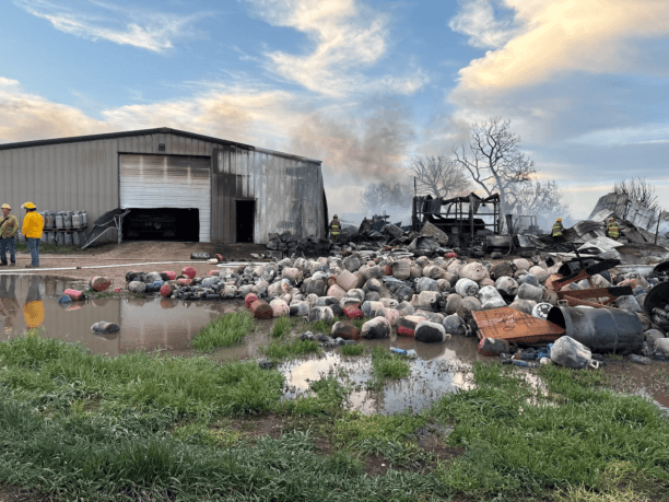 Sturgis, South Dakota: Propane Tanks Explode During Pole Barn Fire